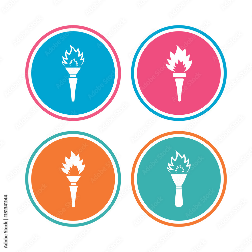 Torch flame icons. Fire flaming symbols. Torch flame icons. Fire flaming symbols.