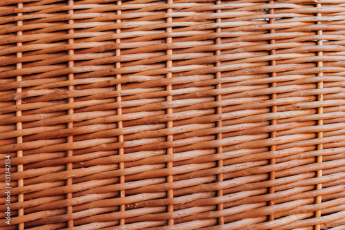 Close-up of a wicker woven basket