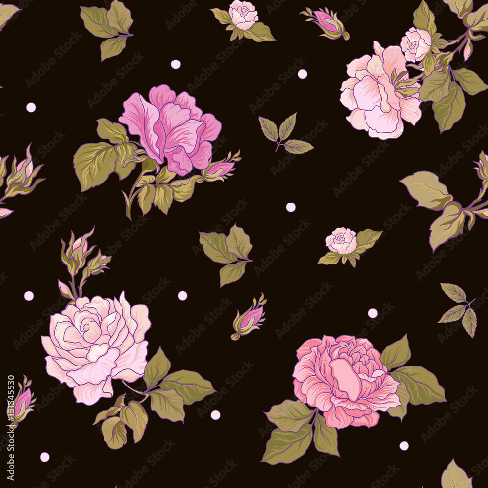 custom made wallpaper toronto digitalRose Seamless pattern