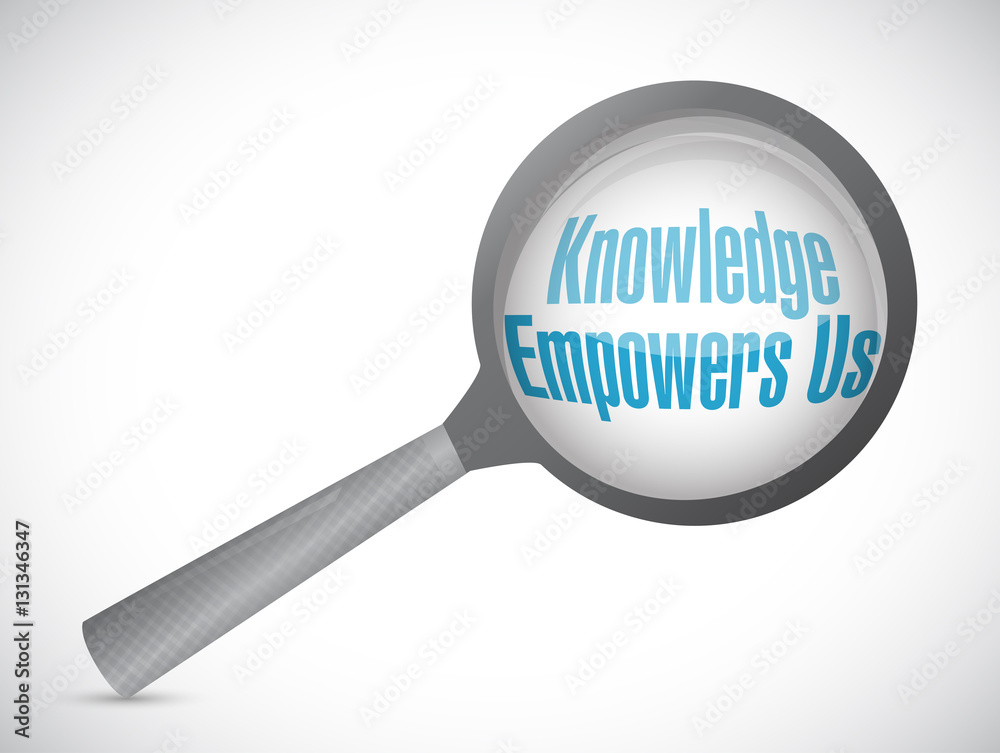 knowledge empowers us magnify glass sign concept knowledge empowers us magnify glass sign concept
