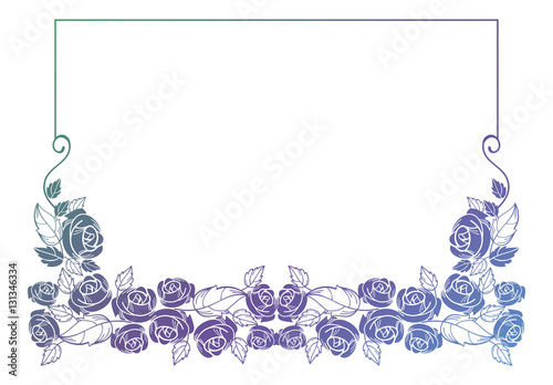 Beautiful frame with roses silhouettes.
