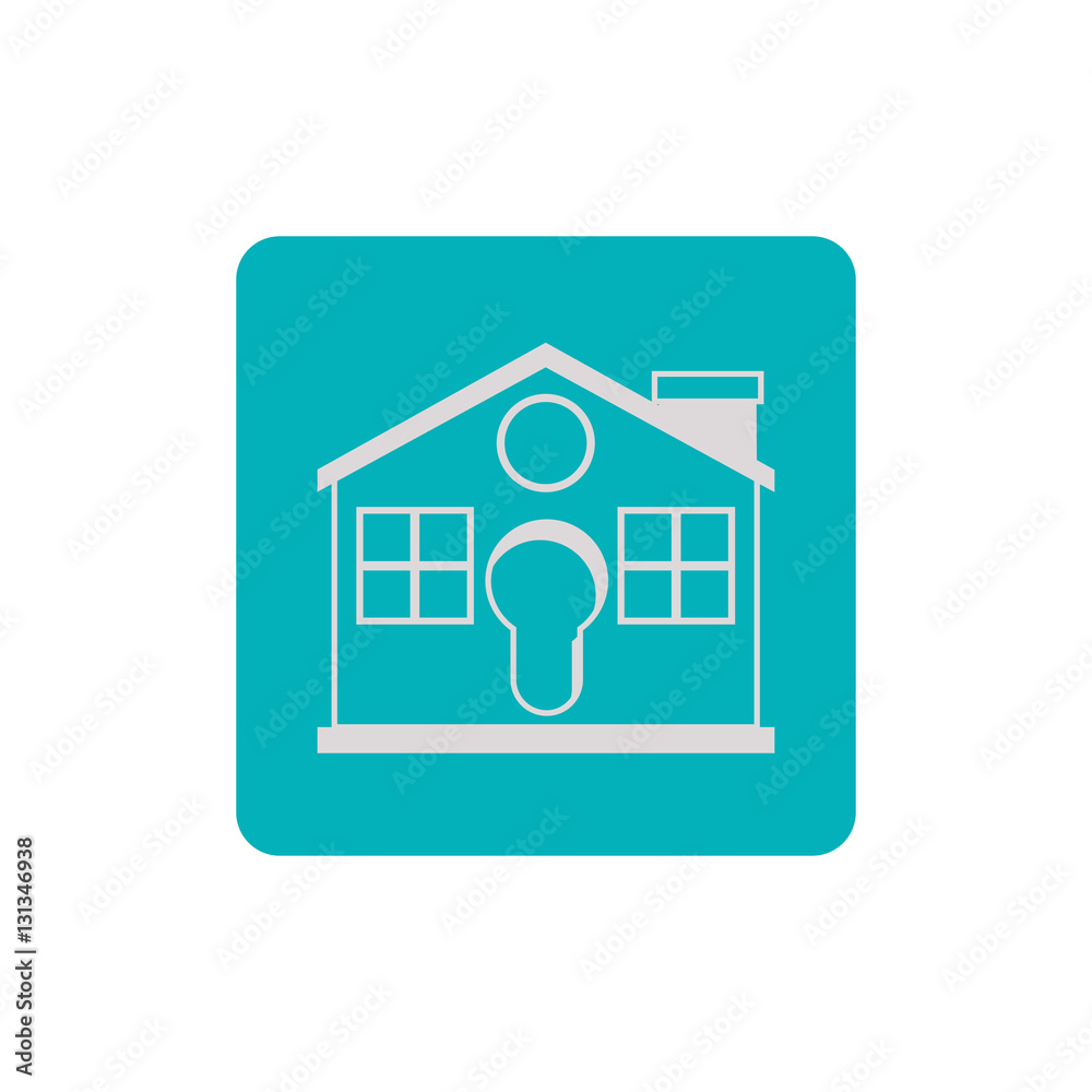 House and padlock icon. Insurance security protection and safety theme. Isolated design. Vector illustration House and padlock icon. Insurance security protection and safety theme. Isolated design. Vector illustration
