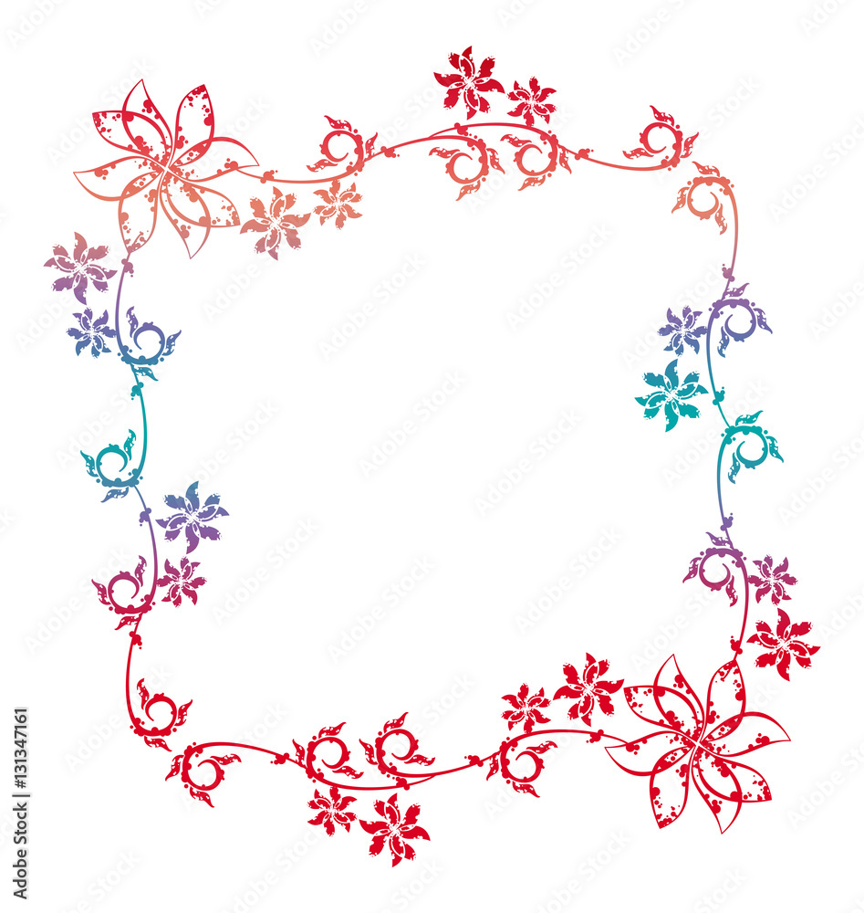 Abstract silhouette floral frame. Abstract silhouette floral frame.