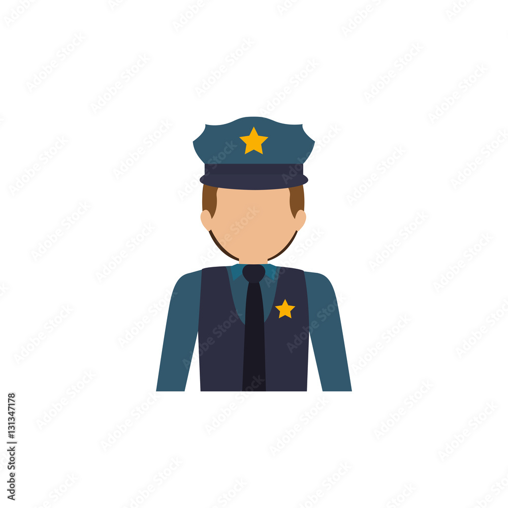 Policeman icon. Law justice legal judgment and crime theme. Isolated design. Vector illustration