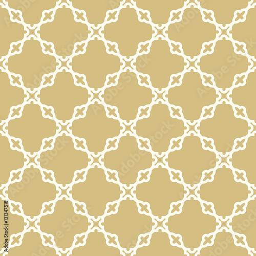 Seamless ornament in arabian style. Pattern for wallpapers and backgrounds. Golden and white pattern