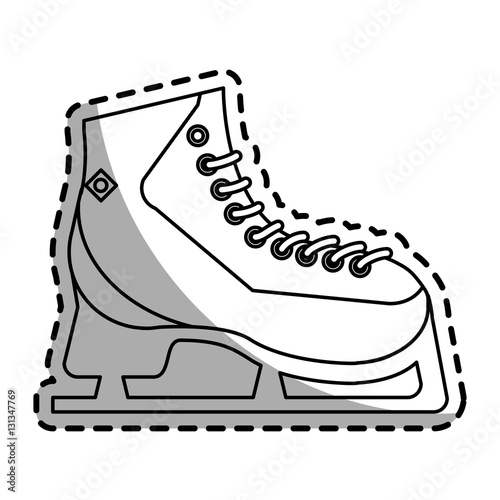Ice skate icon. Winter sport hobby recreation equipment and activity theme. Isolated design. Vector illustration