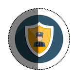 Policeman icon. Law justice legal judgment and crime theme. Isolated design. Vector illustration