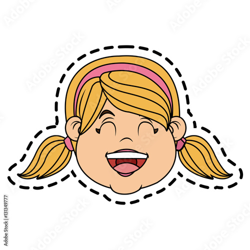 Girl icon. Kid childhood little and people theme. Isolated design. Vector illustration