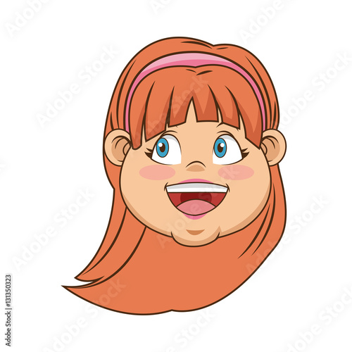 Girl icon. Kid childhood little and people theme. Isolated design. Vector illustration