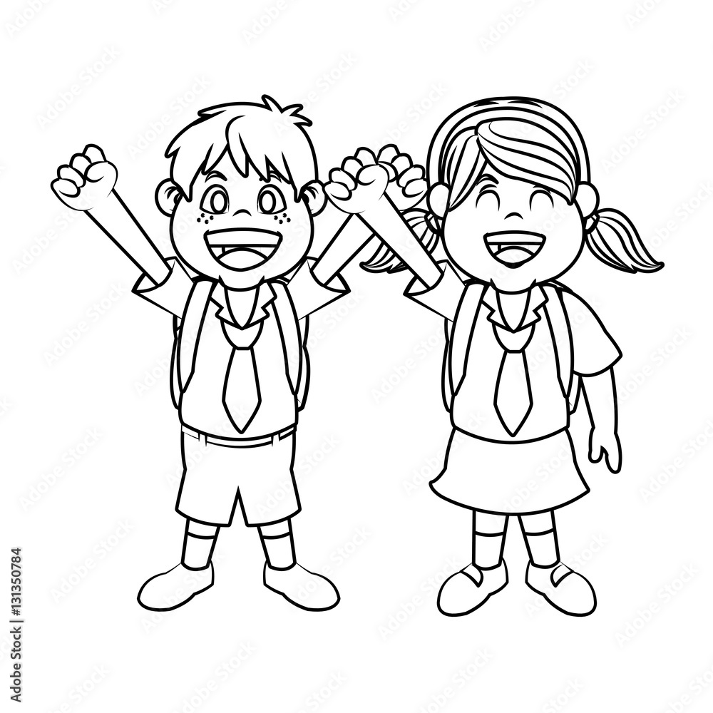 School kids icon. Childhood little and people theme. Isolated design. Vector illustration School kids icon. Childhood little and people theme. Isolated design. Vector illustration