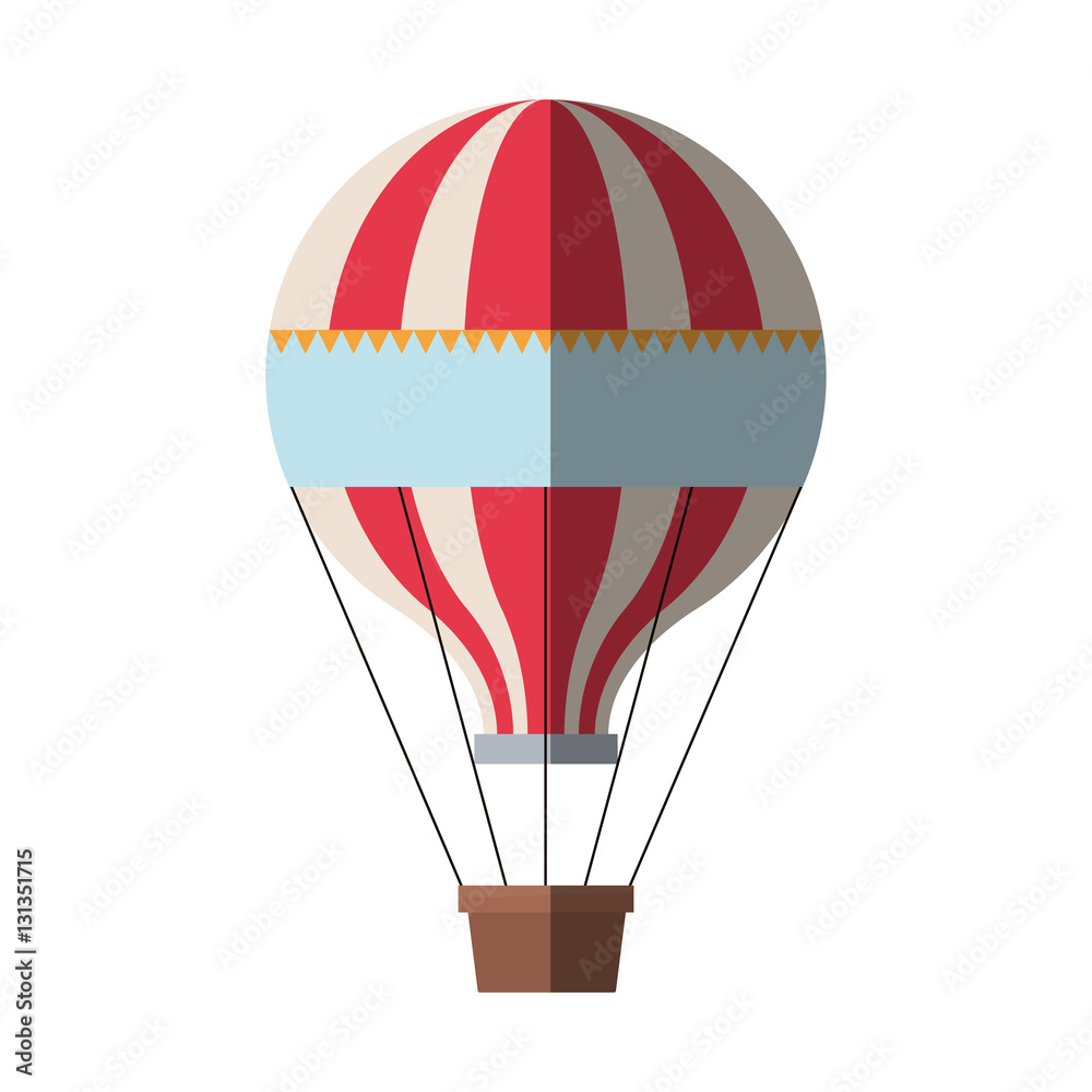 Naklejka premium Hot air balloon icon. Transportation adventure freedom and journey theme. Isolated design. Vector illustration