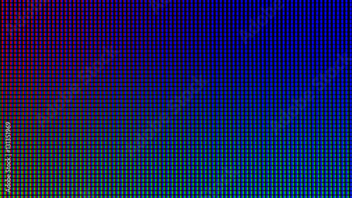Closeup LED diode of LED TV, LED monitor screen display panel. Colorful LED screen background for design with copy space for text or image.