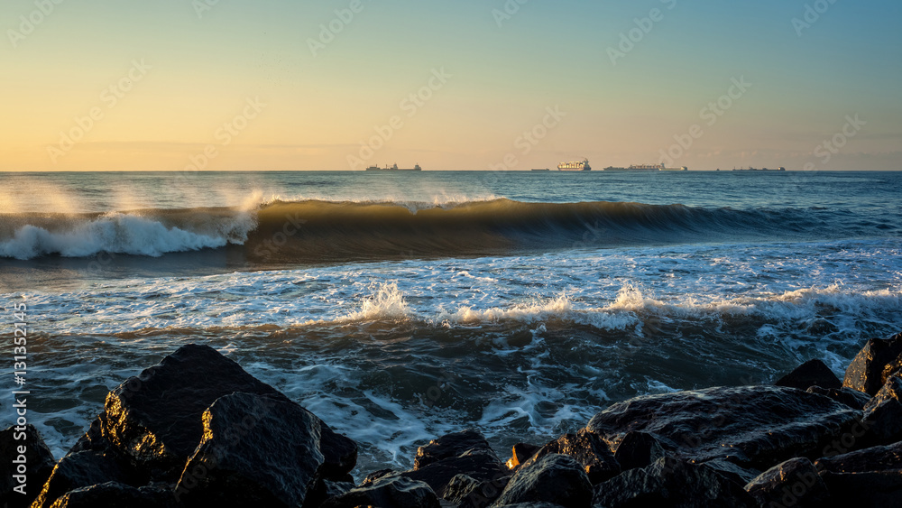 Obraz premium Sea wave, Black Sea, Poti, Georgian coast