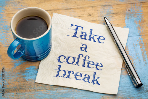 Take a coffee break napkin concept