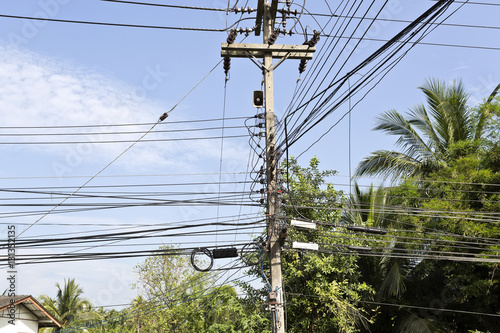 Canvas Print Thai Power Lines