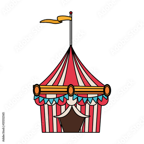 Tent icon. Carnival fair circus entertainment and festival theme. Isolated design. Vector illustration