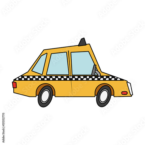 Taxi icon. Car transport vehicle and cab theme. Isolated design. Vector illustration