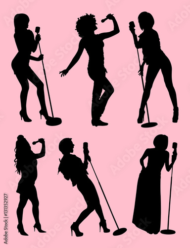 Singer gesture silhouette. Good use for symbol, logo, web icon, sign, or any design you want.