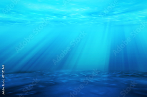 Ray light of underwater scene for seascape background.