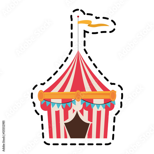 Tent icon. Carnival fair circus entertainment and festival theme. Isolated design. Vector illustration