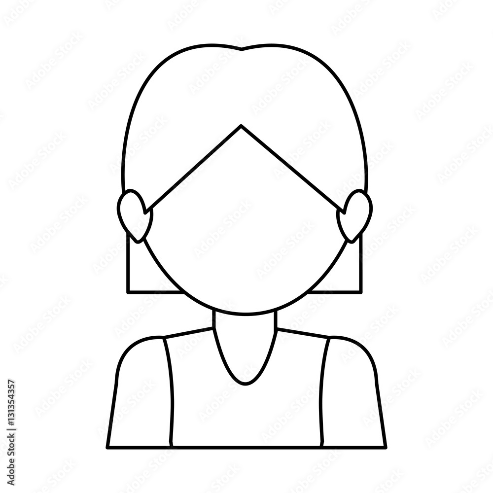 Woman icon. Girl female avatar person people and human theme. Isolated design. Vector illustration Woman icon. Girl female avatar person people and human theme. Isolated design. Vector illustration