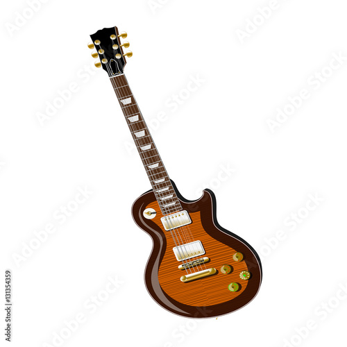 Electric guitar on a white