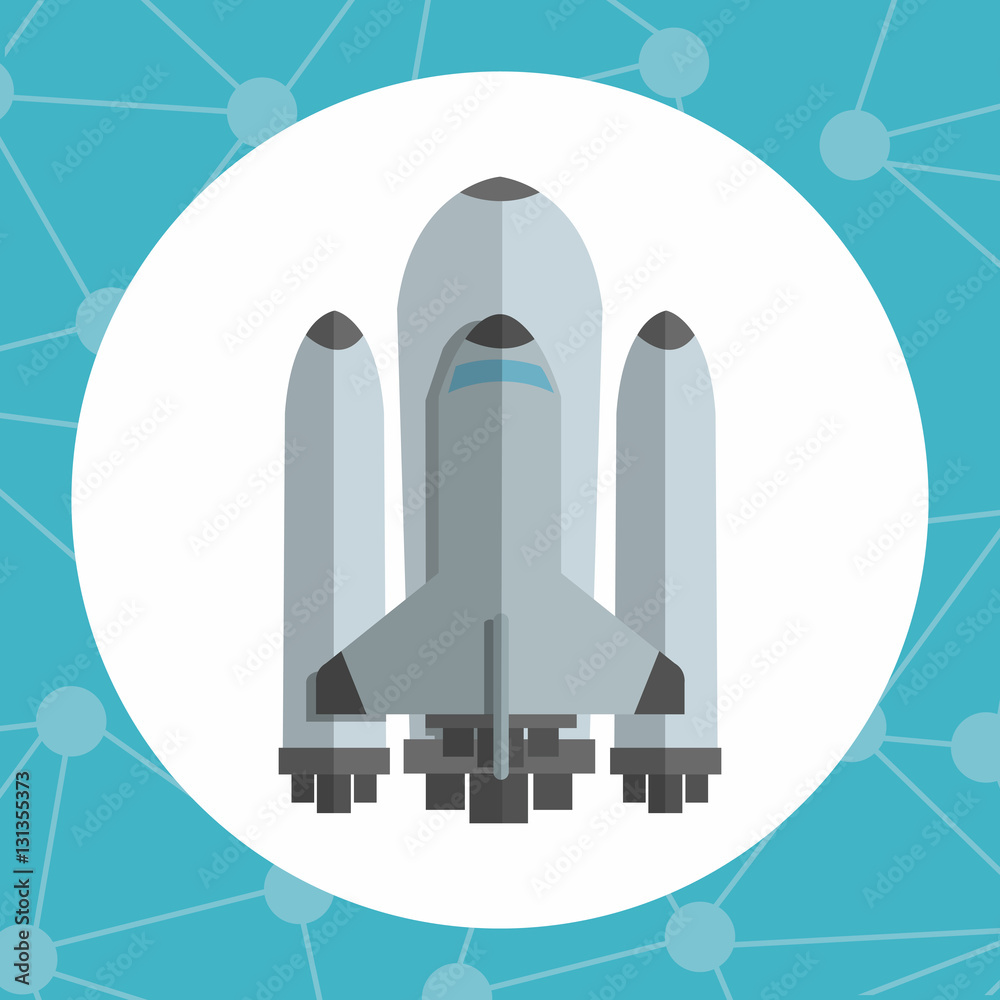Rocket icon. Science laboratory chemistry and research theme. Colorful design. Vector illustration