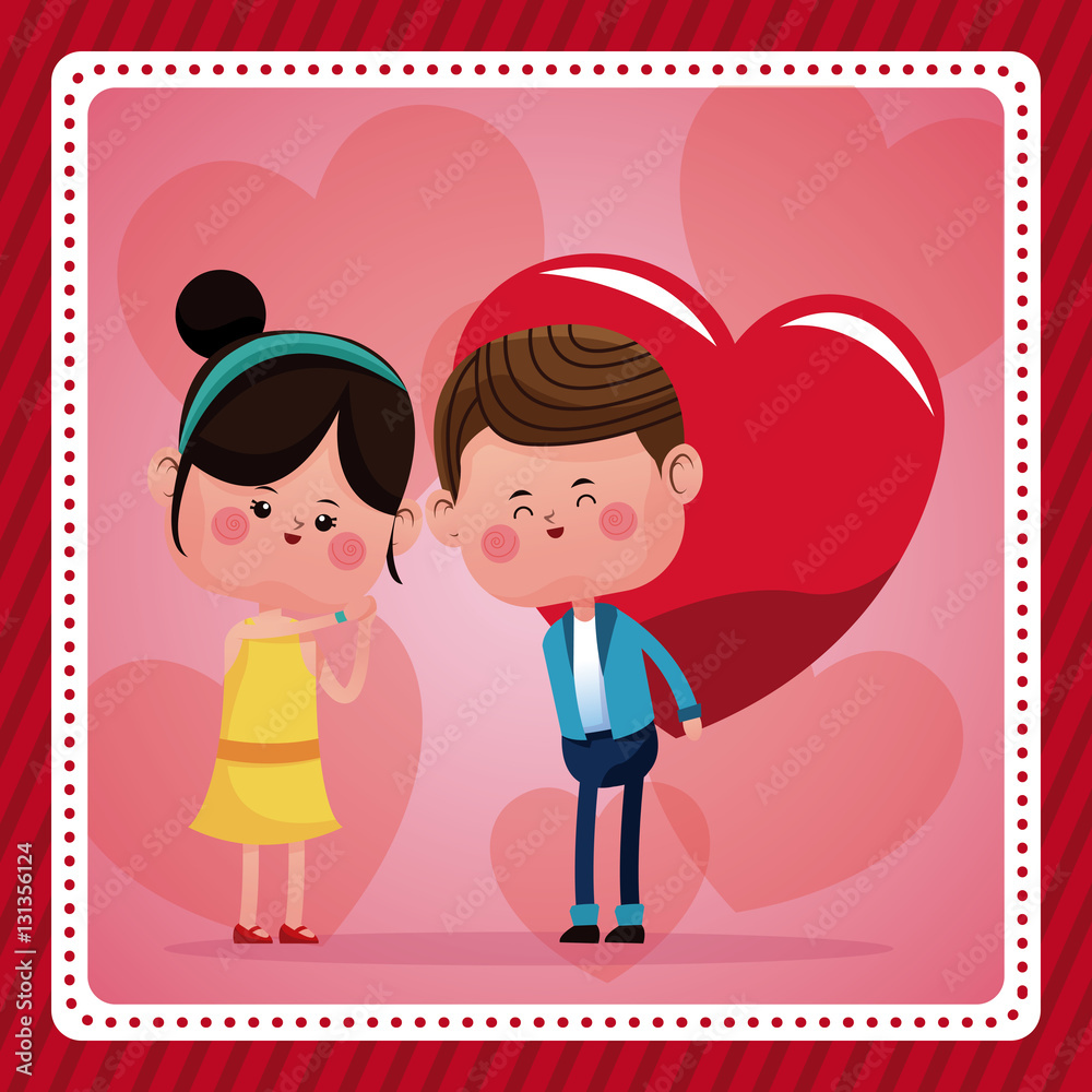 boy big red haerts girl funny pink hearts background vector illustration eps 10 boy big red haerts girl funny pink hearts background vector illustration eps 10