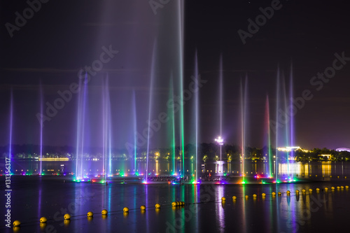 Music fountain at night