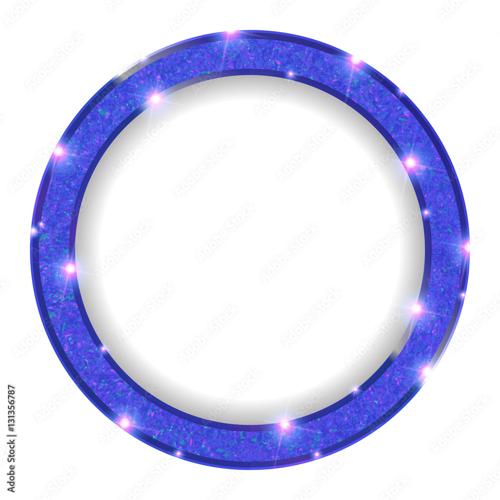 round blue frame with lights on a light background round blue frame with lights on a light background