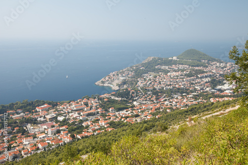 Beautiful view from the mountains to the city of Dubrovnik. Croatia