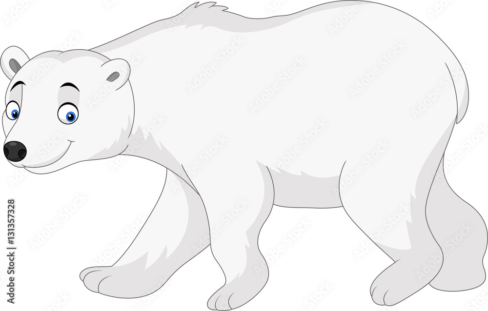 Obraz premium Cartoon polar bear isolated on white background