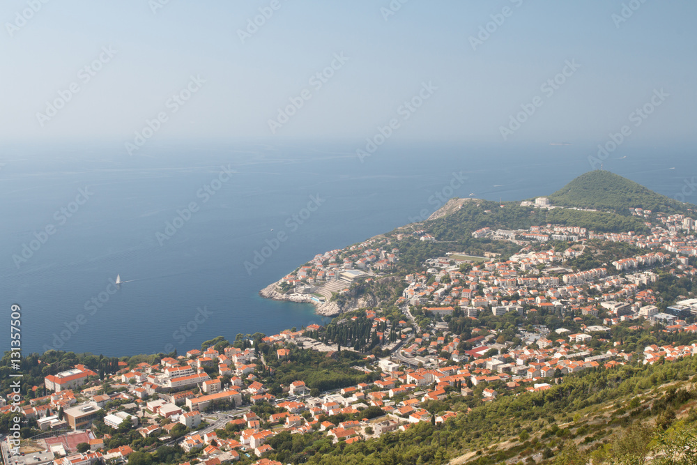 Adriatic coast bird's eye view. Dubrovnik.