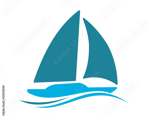 blue sail ship icon