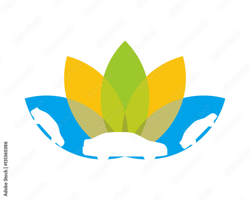 Obraz premium blue car silhouette