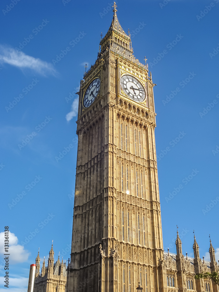 Big Ban Elizabeth tower clock face, London Big Ban Elizabeth tower clock face, London