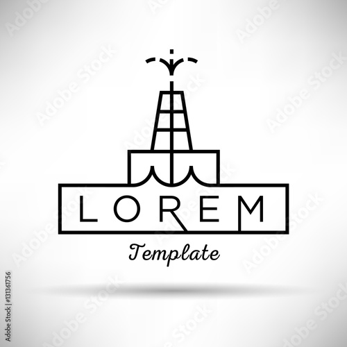 Oil Rig Minimal Sign Vector Design