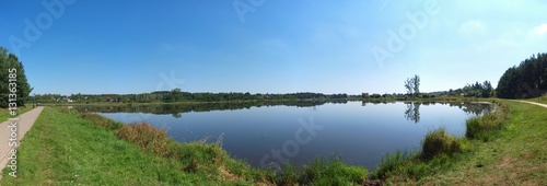 Reservoir on River Kamienna, Wąchock, Poland photo