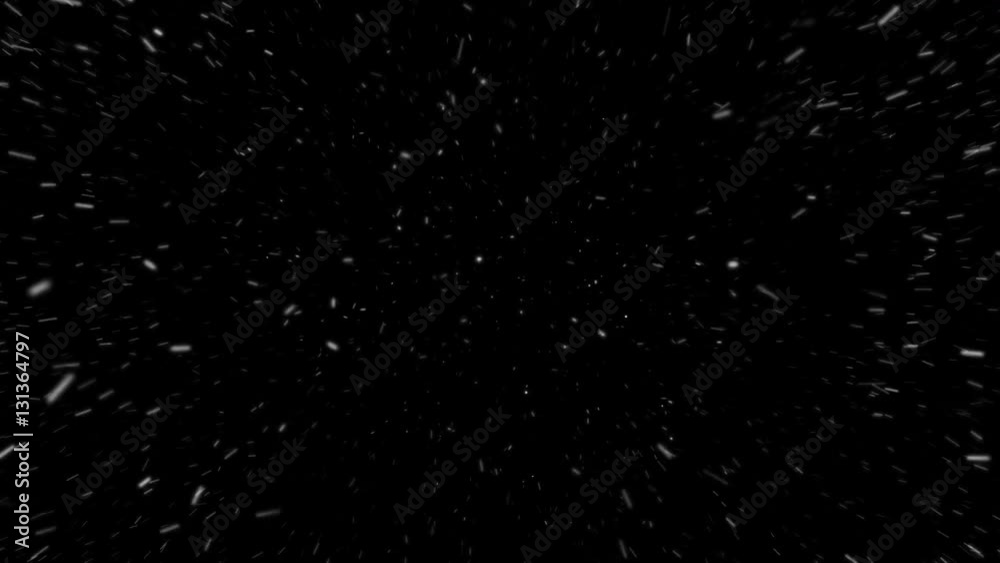 Snow and wind, snowstorm on black background
