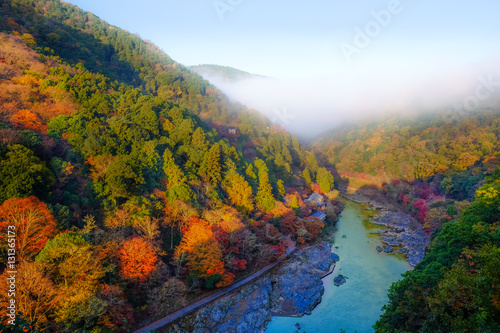 Arashiyama in autumn Japan