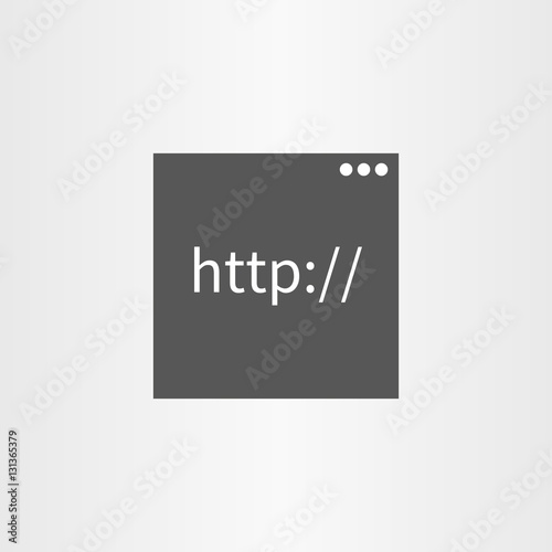 Browser window with icon http text line icon isolated on dark ba