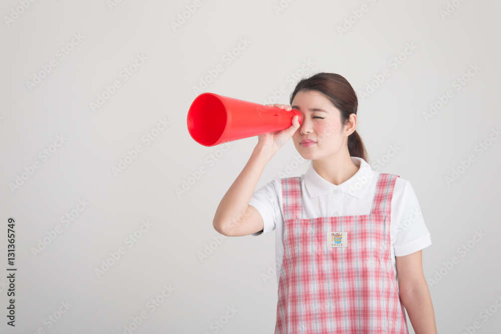 保育士・女性(白バック)