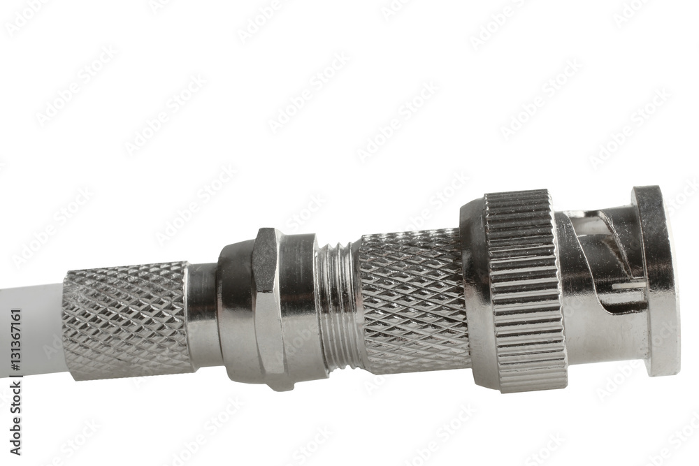 Connector BNC video isolated on a white background Connector BNC video isolated on a white background