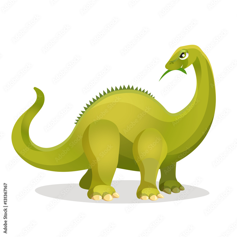 Diplodocus isolated on white. Extinct genus of diplodocid dinosaurs.