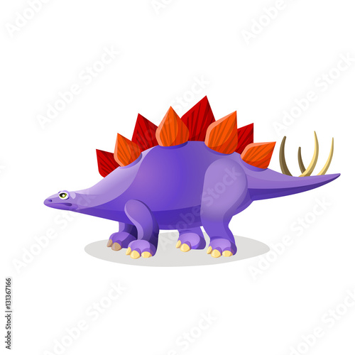 Stegosaurus isolated on white. Genus of armored dinosaur