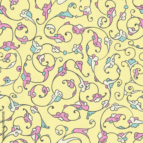 Rumi Iznik Seamless Pattern