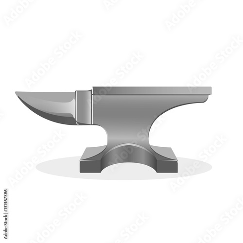 Single horn anvil simple icon isolated on white