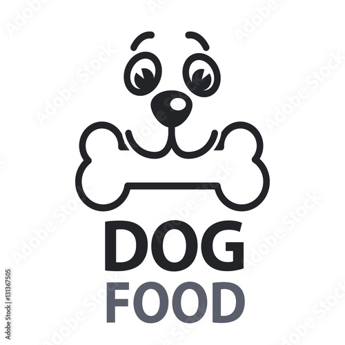 Pet food logo with dog icon. concept of veterinary