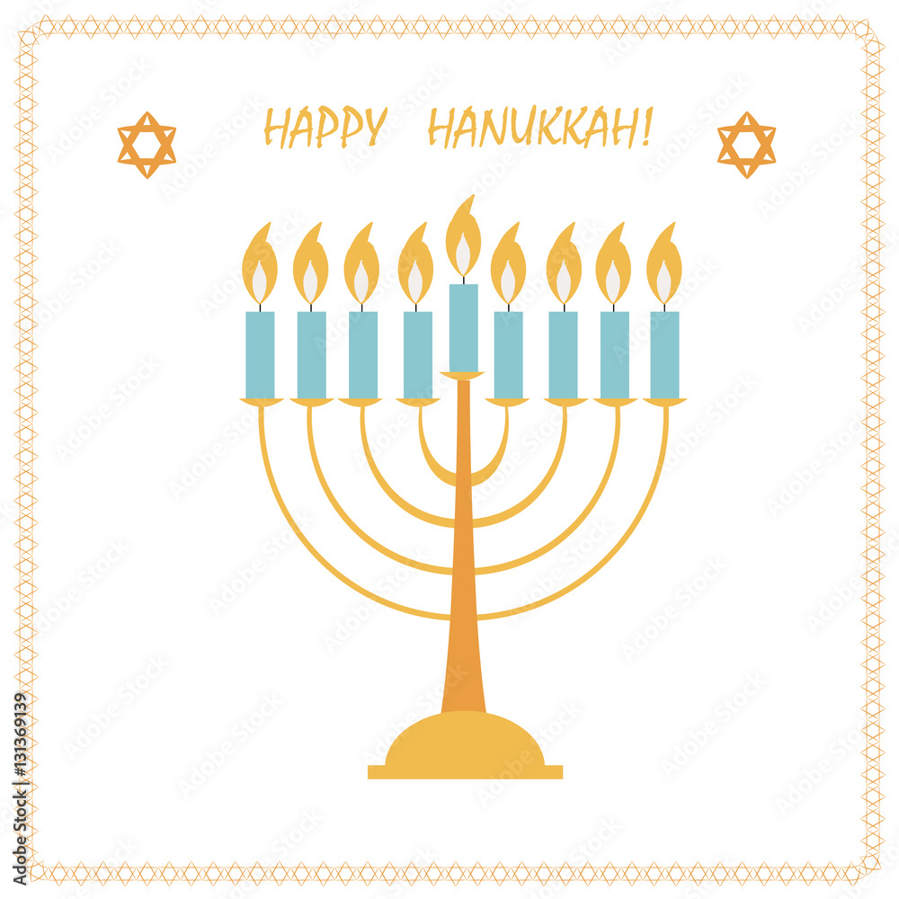 Happy Hanukkah card on an isolated background Happy Hanukkah card on an isolated background