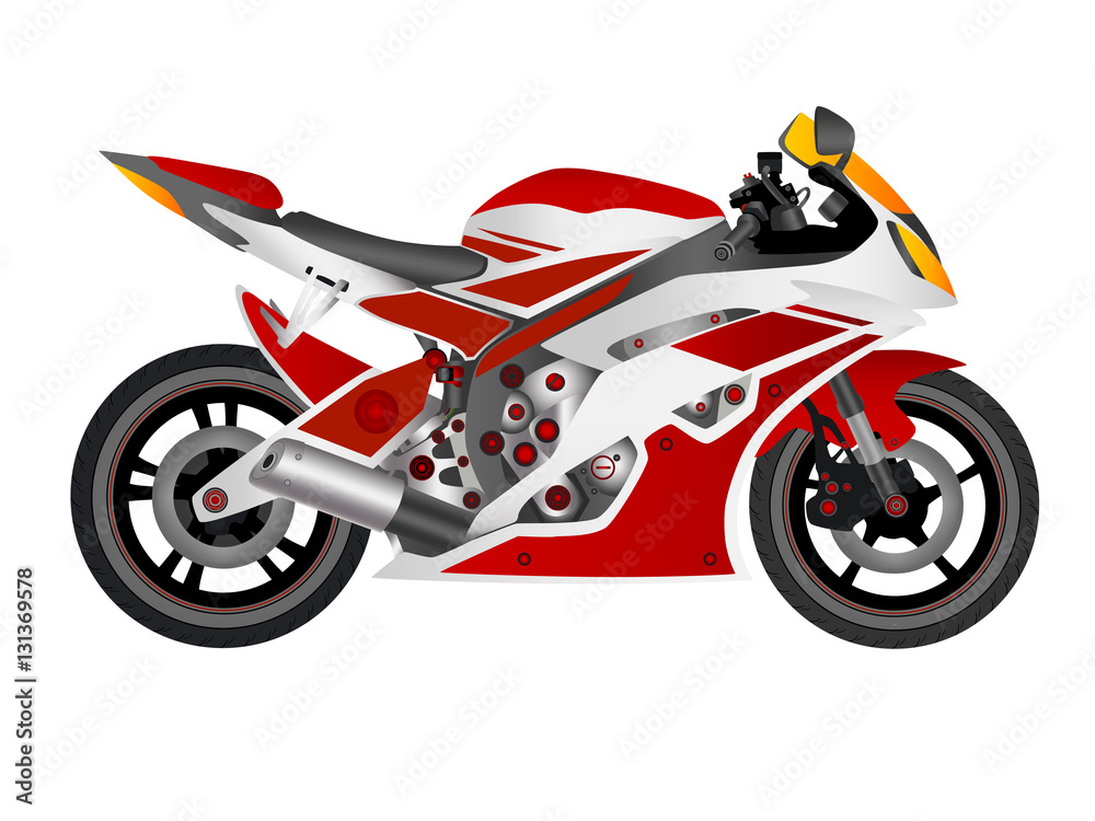 A sports bike in a vector on a white background.Sports motorcycle vector  illustration.Sport bike logo. Stock Vector | Adobe Stock